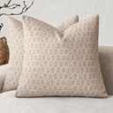 Foindtower Set of 2 Decorative Vintage Floral Print Throw Pillow Covers Neutral Modern Farmhouse Cushion Covers Boho Home Decor for Sofa Couch Chair Bedroom Living Room Outdoor,2020 Inch,Ivory Beige