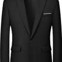 MAGE MALE Men's One Button Blazer Casual Solid Color Suit Jacket Slim Fit Lightweight Sport Coats Blazers (XX-Large, Black)