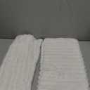 Pallene Faux Fur Plush Throw Pillow Covers 22x22 Set of 2, Luxury Soft Fluffy Striped Decorative Pillow Covers for Sofa, Couch, Living Room, White