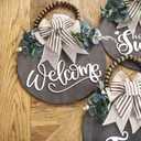 Welcome Sign for Front Door Wreath Decorations for All Seasons Front Porch Decor Hanging Gift for Farmhuose Home Outdoor Indoor(Welcome)