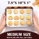 meekoo 24 Pcs Baking Sheet Pan Cookie Sheet Set for Oven Stainless Steel Trays Nonstick Small Serving Tray Cake Toaster Metal Food Trays, Oven and Dishwasher Safe(10 x 8 x 1 Inch)