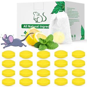 Mouse Rodent Repellent, 24 Pack Peppermint Oil for Mice, Mouse, Rats, Squirrel, Pest Control Indoor & Outdoor Use, Natural Deterrent Replace Trap Poisoning Family & Pet Safe Yellow