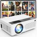 TMY 1080P Full HD Portable Mini Projector, Bluetooth Movie Projector, Compatible with TV Stick/Smartphone/PC/Game Console/HDMI/USB, Indoor & Outdoor Use, with Projector Screen