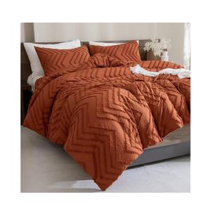 Andency Burnt Orange Twin/Twin XL Comforter Set, Twin Bed Comforter for College Dorm Girls Boys Kids Boho Terracotta Soft Warm Cute Comforter, 2 Pieces Aesthetic Chevron Bohemian Bedding Set
