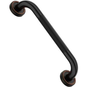 12 Inch Bronze Shower Grab Bar Oil Rubbed Black, Munzong Antique Brass Bathroom Grab Bar w/Anti-Slip Knurled Grip, Bathroom Balance Bar, Safety Handrail Support, Injury Elderly Senior Assist Handle
