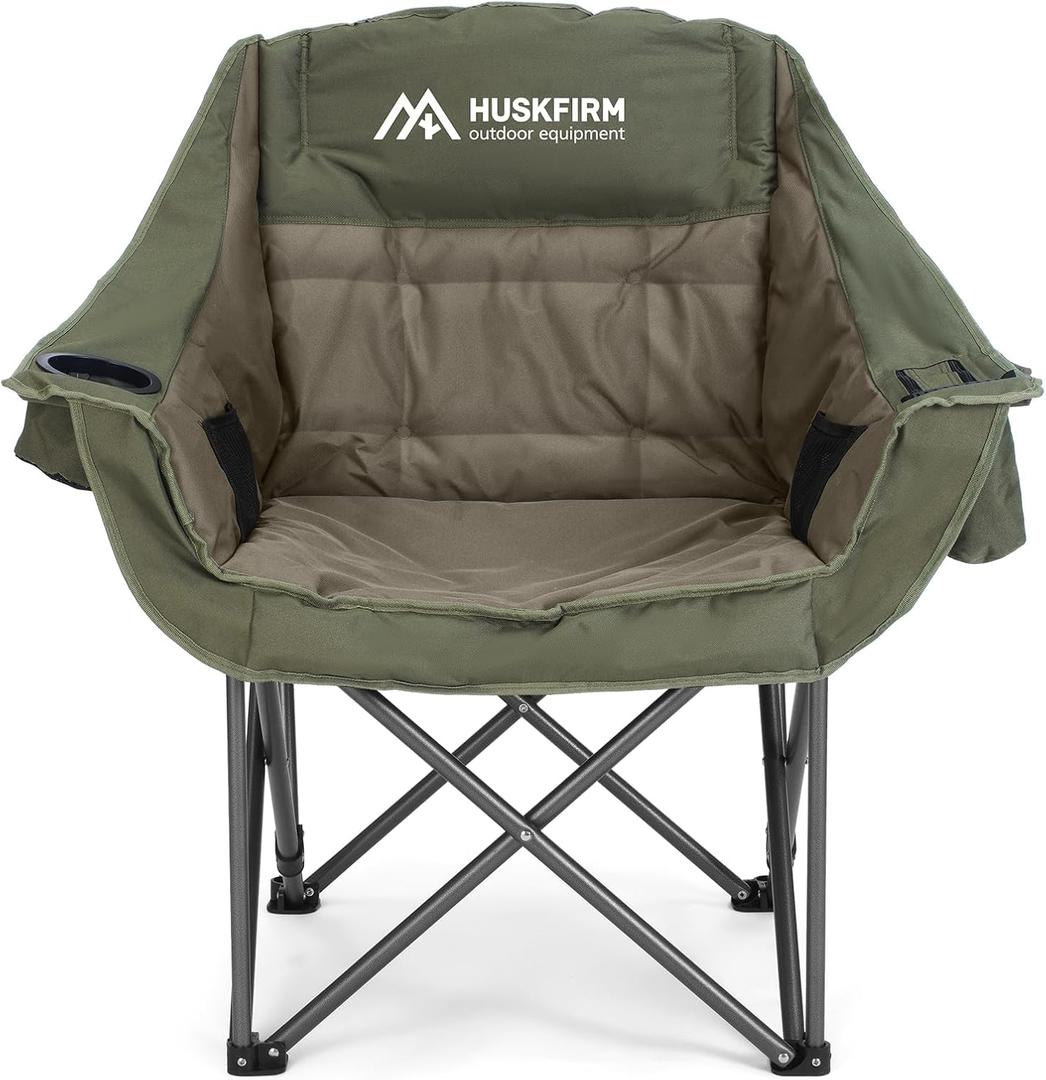 Oversized Camping Chair,Padded Camping Chairs Support 450LBS, Green, Single Pack