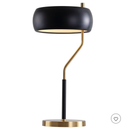 22.5" Oskar Moody Metal Desk Lamp Black/Gold (Includes LED Light Bulb) - JONATHAN Y: Modern Accent with Rotary Switch