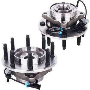 Autoround 515098 Front Wheel Bearing and Hub Assembly Fit for 2007-2013 Chevy Silverado Suburban 2500 3500 HD, GMC Sierra 2500HD 3500HD Yukon XL 2500, Hummer H2, 8 Lug w/ABS Pair