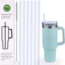 AIERSA 6 Pack Silicone Replacement Straws for Stanley 20 30 40oz Cup,Reusable Straws Compatible 40 oz Stanley Tumbler,Long Straw with Cleaning Brush for Stanley Cup Accessories (12in clear)