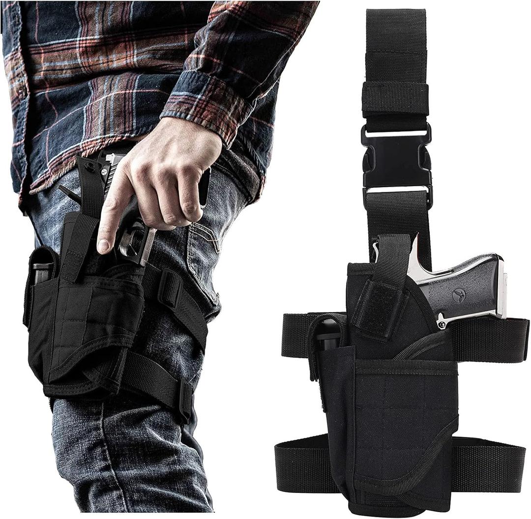 Drop Leg Pistol Holster for Right&Left Hand, Leg Gun Holster for Men, Airsoft Thigh Pistol Holster Leg Holsters for Pistols Universal