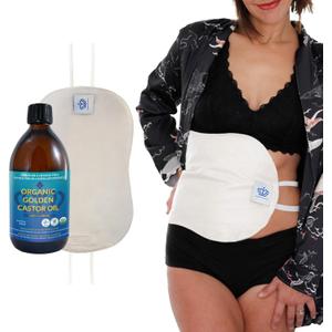 QUEEN OF THE THRONES Castor Oil Pack for Liver Kit - Heatless, Less-Mess, Reusable - Organic Cotton Flannel, Comfort Fit, Soft Straps & Naturopathic Doctor Designed (16.9 oz Castor Oil Included) QUEEN OF THE THRONES Castor Oil Pack for Liver Kit - Heatless, Less-Mess, Reusable - Organic Cotton Flannel, Comfort Fit, Soft Straps & Naturopathic Doctor Designed (16.9 oz Castor Oil Included)