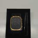 Band with Stainless Steel Case Compatible with Apple Watch Series Ultra 1 2 3 49mm Band, iwatch Bands Rugged Metal Protective Cover for Men (Gold)