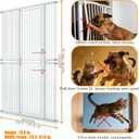 74.8" Extra Tall Pet Gate for Cat, 29.5"-51.6" Extra Wide Cat Gate with 8 Pressure Bolts, NO Drilling Pressure Mounted Tall Dog Gate Indoor, (White)