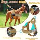 SlowTon No Pull Dog Harness - Heavy Duty Dog Harness and Leash Set for Medium Large Dogs, Reflective Tactical Harness with Soft Padded and Front Clip for Easy Walk and Training (Tan L)