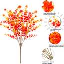 Ivydale Artificial Flowers for Outdoor Spring Decoration, 12 Bundles Eucalyptus Fake Plants UV Resistant, Faux Flowers Plastic Greenery Bushes Shrubs for Home Porch Outside Decor (Fall)