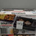 Gourmia Smokeless Indoor Grill & Air Fryer with Recipe Book  Electric Grill for Indoor Use, 5in1 Countertop Cooker, Cast-Iron Grate, 1650W, Glass Lid, Dishwasher-Safe Plates