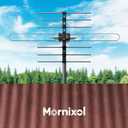 Outdoor TV Antenna, 70-Mile Range Digital TV Antenna, Easy No-Tools Installation, Weather-Resistant, Mountable Antenna for 4K, 1080P, HD Local Channels, Supports Smart TVs