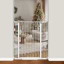 41" Extra Tall Baby Gate for Doorways and Stairs No Drill, Adjustable 29.9-40.9'' Auto Close Dog Gate Indoor, Pressure Mounted Walk Through Swing Wide Pet Gate, Tall Cat Gate with Expansion Kit, White