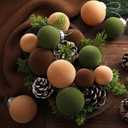 48 Pcs Velvet Christmas Balls Flocked Christmas Tree Ornaments Xmas Plastic Shatterproof Neutral Hanging Ornament for Xmas Tree Home Party Decorations(1.57/1.97/2.36 Inch,Classic Color)