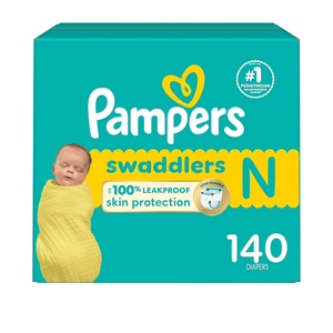 Pampers Baby Diapers - Swaddlers - Size 0, 140 Count, Ultra Absorbent Disposable Newborn Diaper