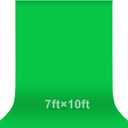 EMART Green Screen Photo Backdrop, 7x10 ft Photoshoot Backdrop Chroma Key Green Screen Polyester Cloth Fabric Curtain for Background Removal, Zoom Meeting, Photo Video Studio, Live Streaming