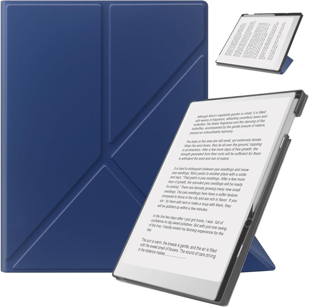 2 x HoYiXi Case for Remarkable Paper Pro 11.8 (2024 Released), with Stable Folding Stand Design and Pen Pocket, fit Remarkable Paper Tablet with 11.8 Color Display,Auto Sleep/Wake,Blue