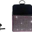 Car Air Vent Storage Bag, Coin Holder, Rhinestone Car Accessories, Durable, Colorful, Suitable For Most Cars, Trucks, SUVs, Etc (Pink)