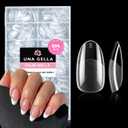 UNA GELLA Oval Fake Nails Pre-shape 504pcs Almond Gel Nail Tips Round Almond Press on Nails for Full Cover Acrylic Round Oval Full Nails False Nails 12 Sizes False Soft Gel Tips
