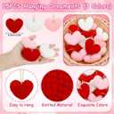 CCINEE 15PCS Valentines Heart Hanging Knit Ornaments, Red Pink White Valentines Crochet Bowl Vase Filler for Valentine's Day Mother's Day Decor