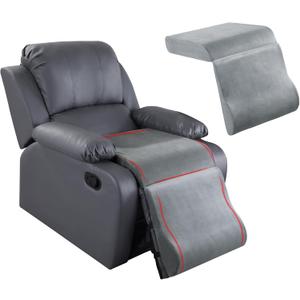 HOMBYS Foam Recliner Cushion with Leg Pillow for Elderly Large Square Seat Cushion Wave Shape Footrest for Armchairs Couch, Medium Thick & Supportive, Non-Slip Design, Light Grey