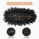 Mohawk Wig Kinky Curly Ponytail with Bangs,Short Curly Synthetic Clip on Mohawk Ponytail Extension Hair Pieces for Women with Six Clips and Two Combs Fluffy Natural Hair for Daily and Party Use 1B