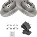 Rear Brake Pad & Rotor Kit Brake Pads Brake Rotor Ceramic Compatible with 2002 Audi A4 Quattro S4