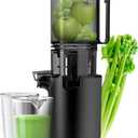 Cold Press Juicer, 5.3" Wide Feed Chute Juicers with 350w Power Motor, Slow Masticating Juicer Machine with High Juice Yield for Whole Vegetables & Fruits, Easy to Clean, Grey(pro)