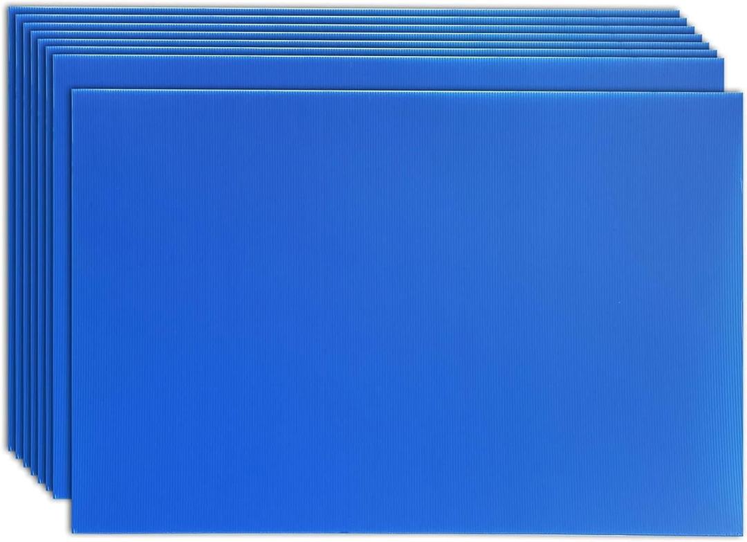 Juvale 8 Pack Corrugated Plastic Yard Signs 24x36 for Outdoor, Open House and Birthday - Poster Board with 4mm Blank Surface - Corrugated Plastic Sheet (Blue)
