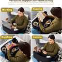 TabCouchCaddy Lap Desk Pillow - Cushioned Lap Pillow for Reading, Gaming, Work & Travel, Soft & Portable Laptop Desk for Bed, Couch, or Car, Ergonomic Support for Laptops & Tablets (Black)