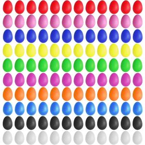 120 Pcs Plastic Egg Shakers Easter Egg Shaker Percussion Musical Maracas Plastic Easter Egg for Kids Toys Learning DIY Painting (10 Colors)