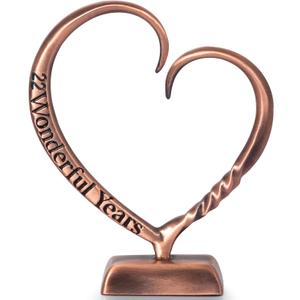 22nd Anniversary Copper Gifts for Him Her 22 Year Wedding Anniversary | 22 Year Wedding Anniversary Copper Gifts for Couples Wife Husband Women Men Hand Forged Copper Heart Art Keepsake Home Decor