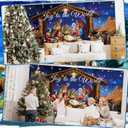 Nativity Garage Door Cover Decorations, 7X16ft Stable Manger Scene Backdrop Banner, Christmas Garage Door Covers Hanging Garage Decorations Xmas Religious Decor for Holiday Jesus Party