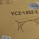 Folding Table 6ft, Heavy-Duty 500lbs Weight Capacity Foldable Table with HDPE Top & Steel Legs, Portable 6 Foot Picnic Table for Indoor Outdoor Parties, Camping, Event, 71 inches x 29 inches x 29 inches