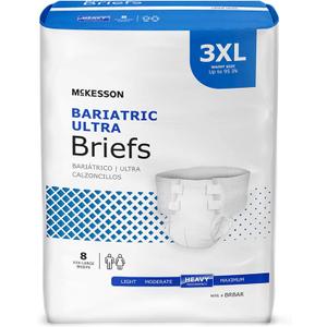 McKesson Ultra Bariatric Brief 3XL, BRBAR, Heavy Absorbency, 8 Ct