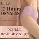 AIRCUTE Washable Urine Absorbency Incontinence Underwear for Women Bladder Leak Proof Cotton Panties 60ML 5 Pack (5 Colors, Medium) (Beige)