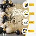 Light Gold Shimmer Wall Backdrop,36 Sequin Glitter Panels Cover 6x6 Ft Photo Background for Party, Wedding, Birthday, Anniversary & Outdoor Event Decor, Sparkle Photo Backdrop