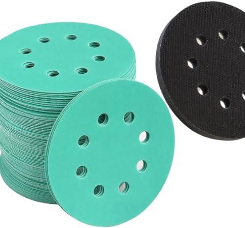 90 PCS Sanding Discs with a Orbital Sander Pad, 5 Inch 8 Hole Hook and Loop Sandpaper, 600 800 1000 1200 1500 2000 High Grit Sand Paper Assortments, Fine Grit Sandpaper for Wood Furniture (Pack of 2)