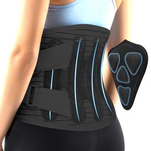DOKIBI Back Brace for Lower Back Pain Relief,Lumbar Waist Support for women,Lower Back with 3D Lumbar Pad for Work Sports Sciatica, Scoliosis(BlackL)