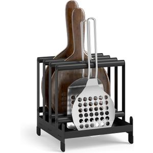 Nisorpa Steel Pizza Peel Rack with 4 Slots for Easy Organization and Storage of Peels, Turners & Paddles Pizza Holder Rack with Non-Slip Feet,Pizza Peel Tools Not Included