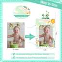 One Silly Goose 1st Birthday Party Decorations, Little Green Goose 12 Monthly Milestone Photo Banner Baby First Year Down Theme Photo Table Centerpiece for Baby Silly Goose First Theme Party