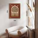 XJYISUO Vintage Framed Wall Art Persian Canvas Art Omegranate Tree Pictures Wall Decor Islamic Paintings Classic Artwork For Living Room Bedroom, 24"L x 16"W