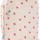 Bible Cover Case for Women,Large Bible Tote Bags Organizer Corduroy Carrying Case for Girls,Bible Study Supplies Accessories Christian Gifts for Women(Strawberry M) (Beige Strawberries)