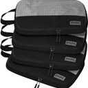 Dot&Dot 4pc Medium Compression Packing Cubes for Travel - Luggage Packing Organizers - Travel Packing Cubes for Suitcases