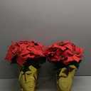 Creative Displays Large Premier Silk Poinsettia Plant Christmas Decorations, Amazingly Lifelike & Realistic, 17" x 15" (2 Pack) (Red)